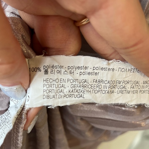 Zara Size Small Metallic Dusty Pink Pleated Midi Skirt - Picture 5 of 5